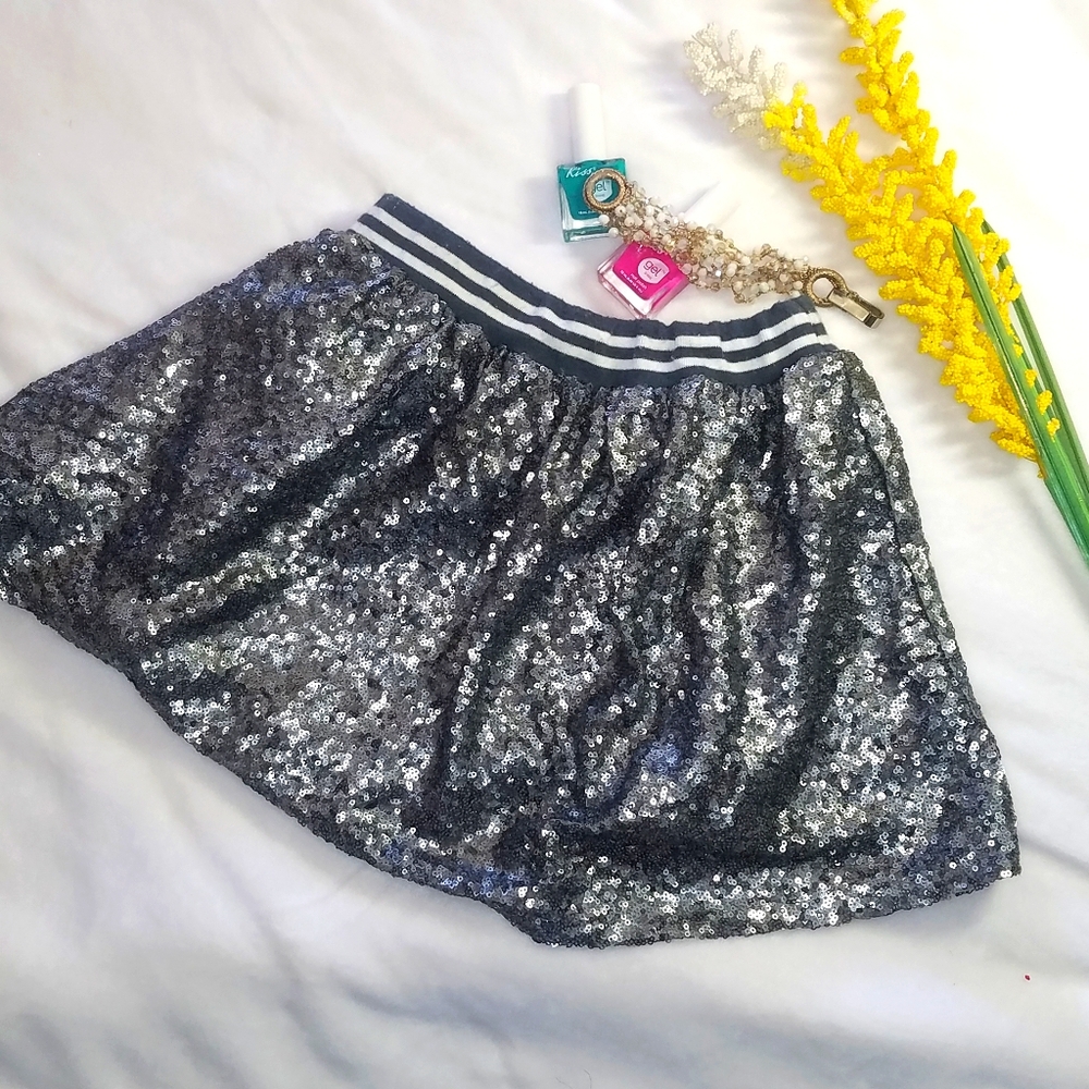 Girls Sequence Mesh Skirt